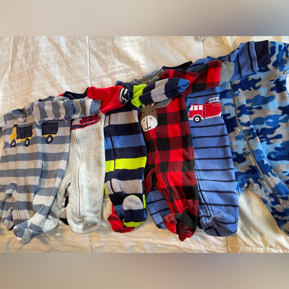 Bundle of Newborn Boy Fleece Sleepers